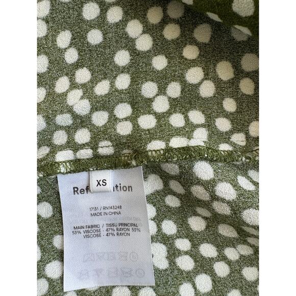 Reformation Women's Marlowe Slip Dress Moiret Size XS Green Polka Dot Mini - Picture 5 of 6
